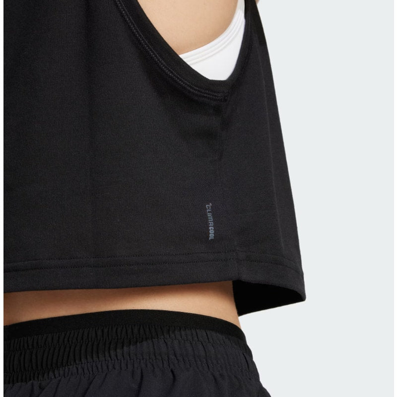 ADIDAS Womens Train Essentials Boxy Workout Tank Top Medium Black White NWT