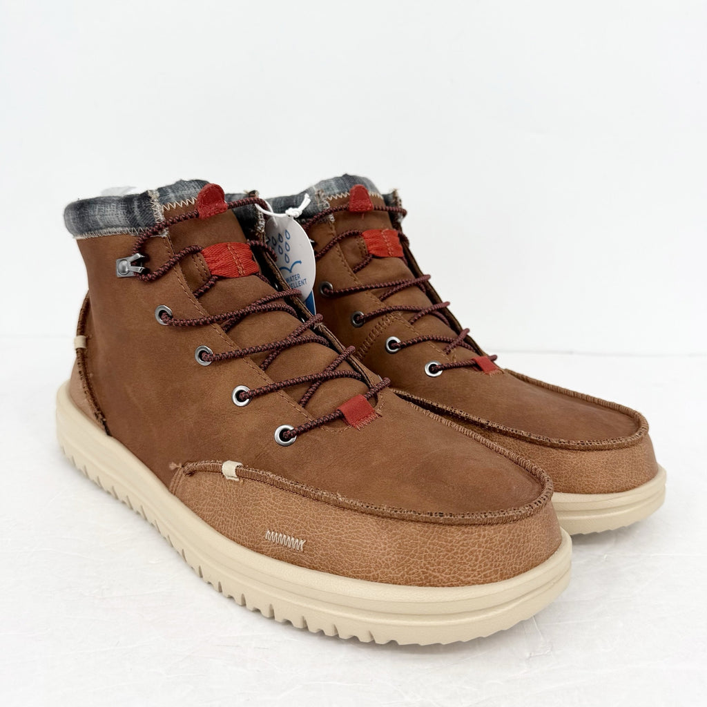 Hey Dude Mens Bradley Classic Ankle Boots US 15 EU 48 Brown Water Resistant NWOB
