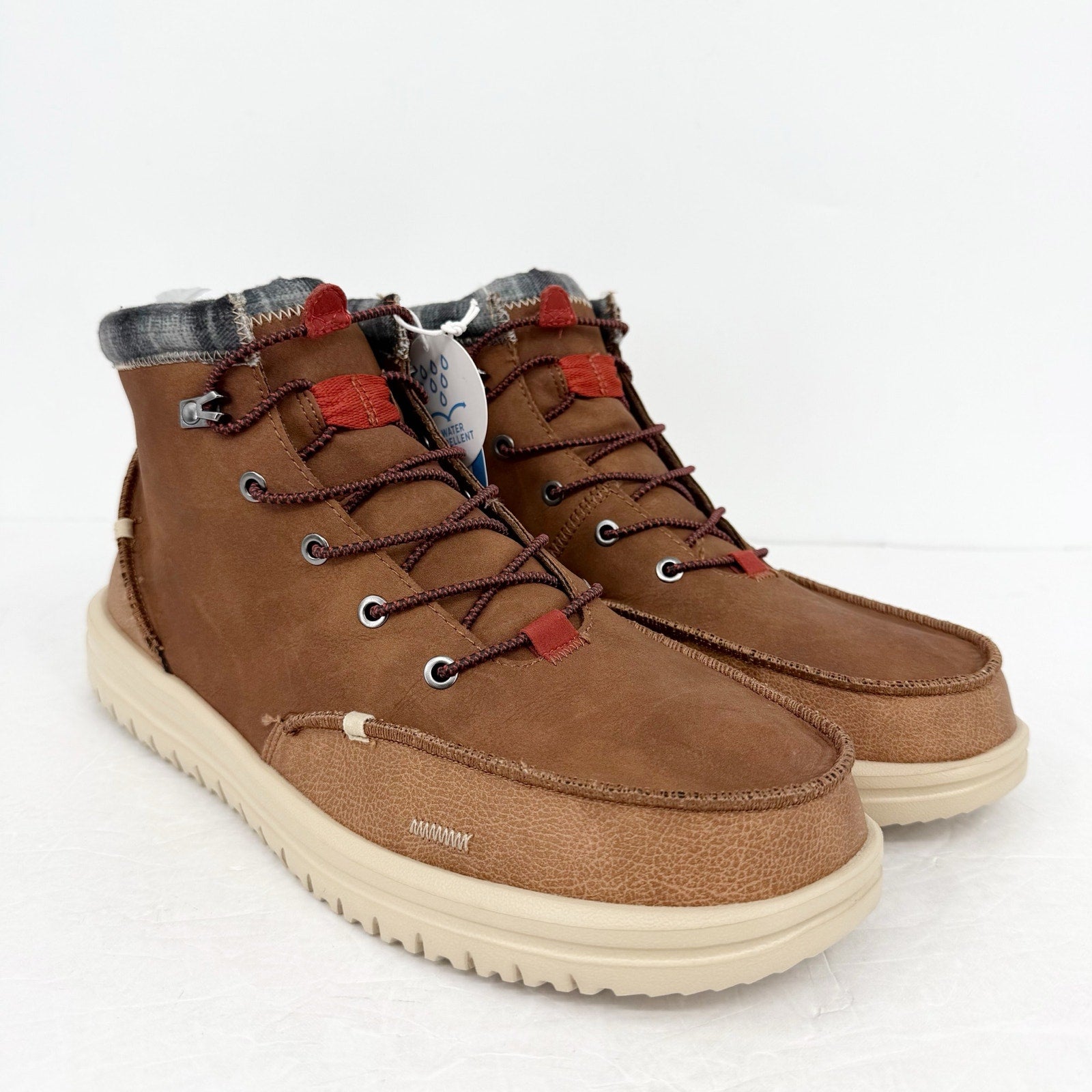 Hey Dude Mens Bradley Classic Ankle Boots US 15 EU 48 Brown Water Resistant NWOB
