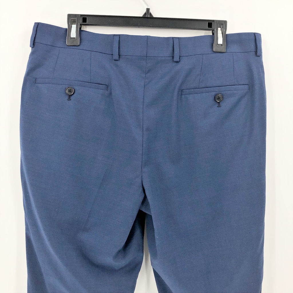 ORIGINAL PENGUIN Men's Osman Dress Pants 40x35 Blue Flat Front Wool Blend NWOT