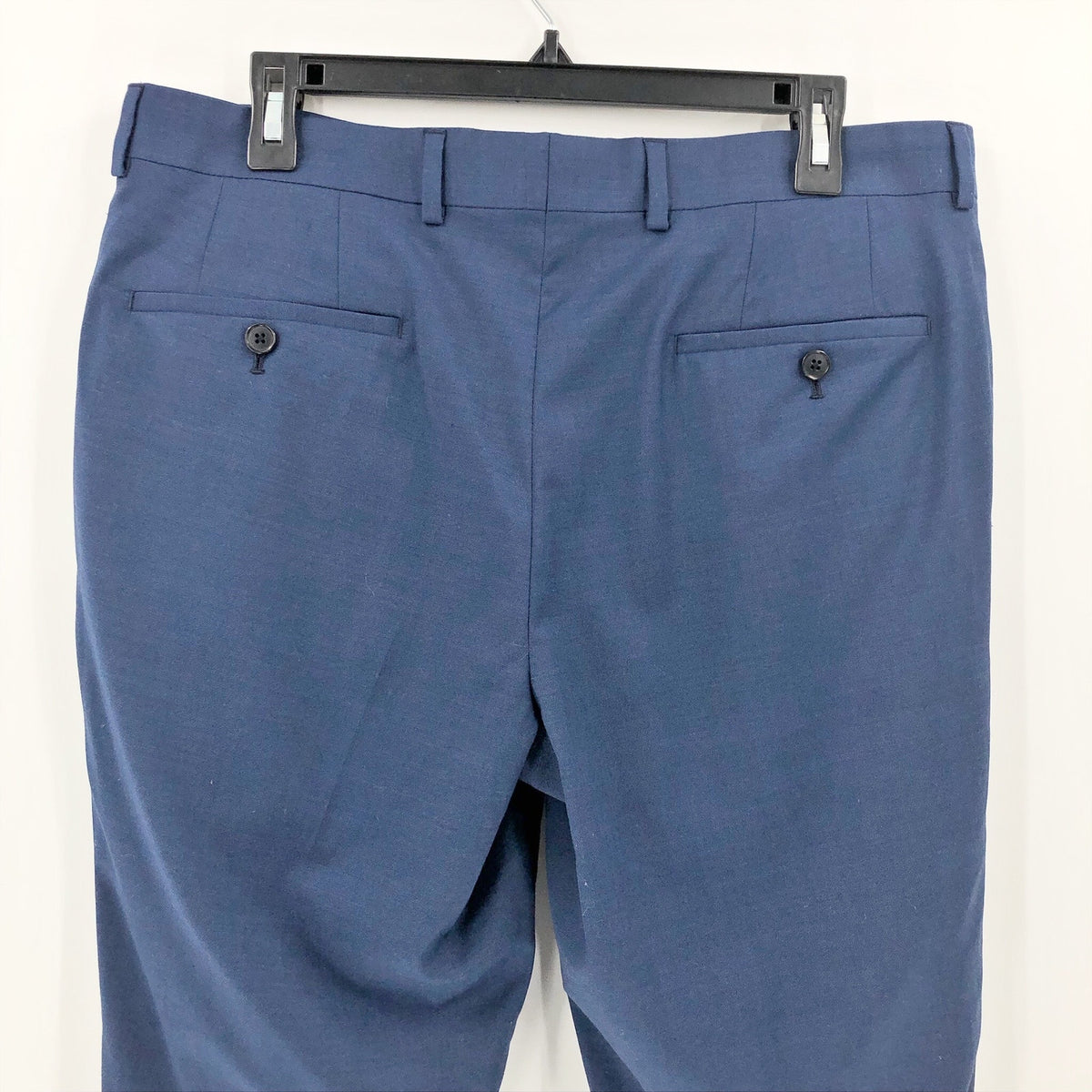 ORIGINAL PENGUIN Men's Osman Dress Pants 40x35 Blue Flat Front Wool Blend NWOT