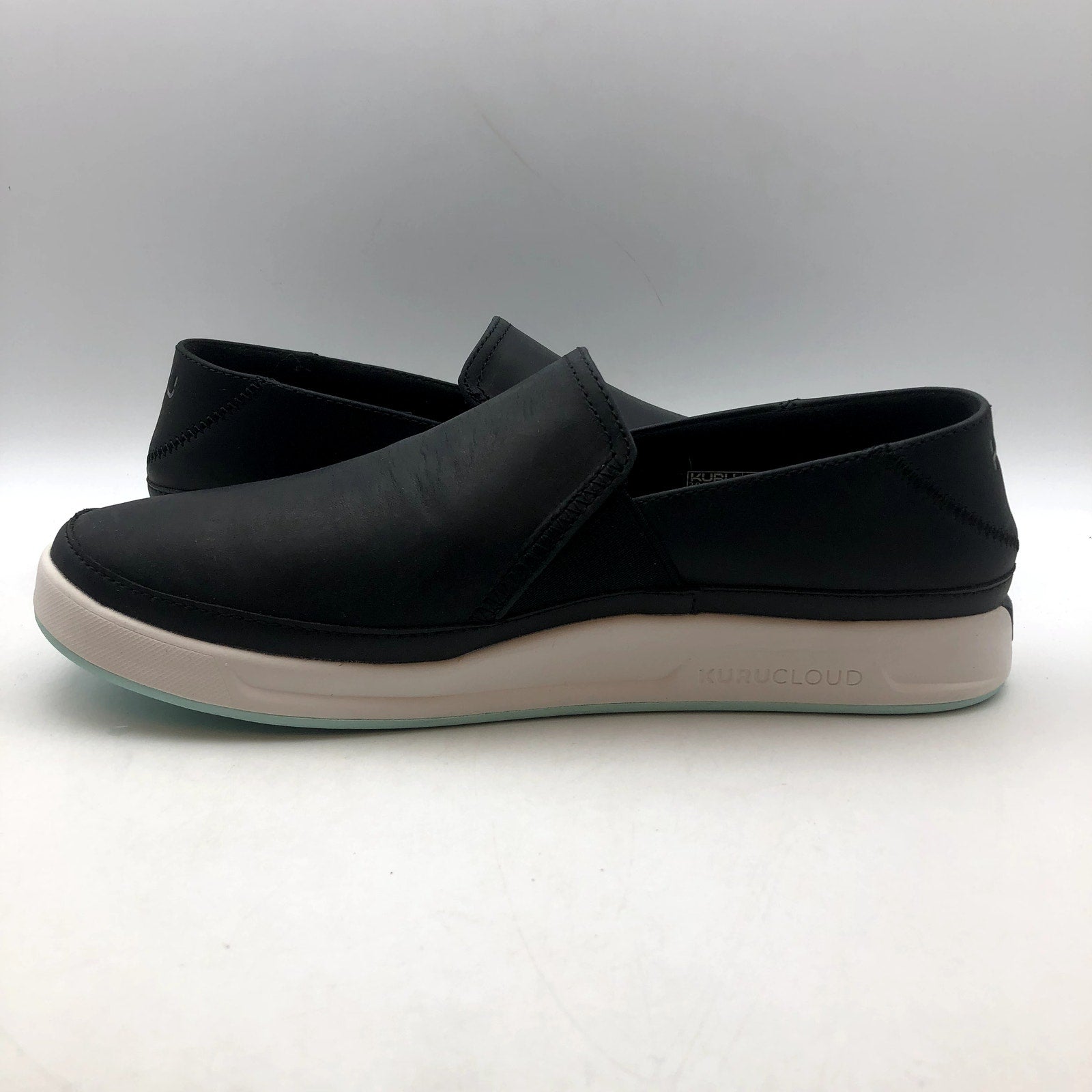 KURU Womens Roam Atla Slip On Sneakers Size 10.5 EU 42 Jet Black Leather NIB