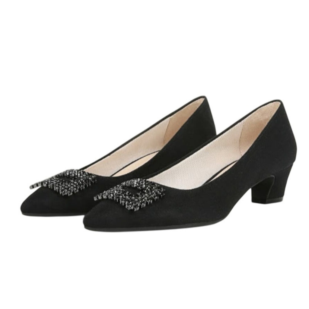 LifeStride Womens Minx Bling Pumps Size 8 Wide EU 38.5 Black Microfiber NWOB