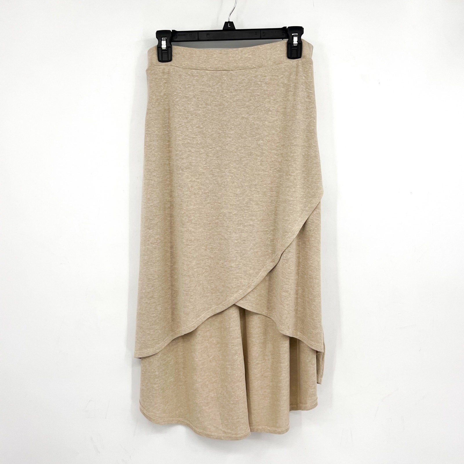 PRANA Women's Tidal Wave Midi Skirt Small Sand Beige High Low Knit NWT