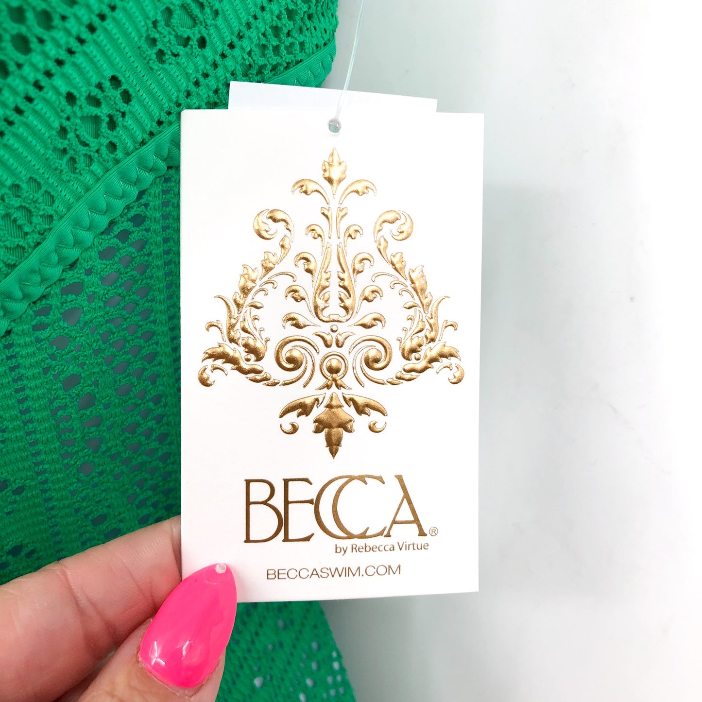 BECCA SWIM Women's Color Play Plunge One Piece Swimsuit Green Verde XS