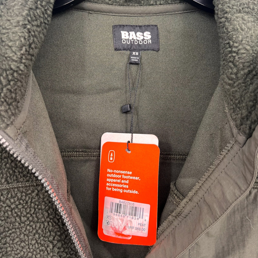 BASS OUTDOORS Women's Coastal Sherpa Jacket XS Green Fleece Outdoor NWT