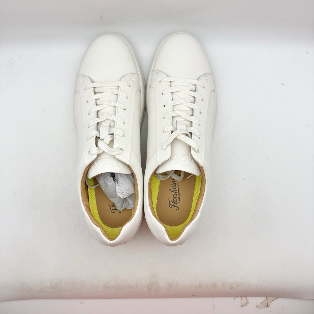 Florsheim Mens Monopoli Casual Sneakers Size 12 WIDE Cream White Leather NIB