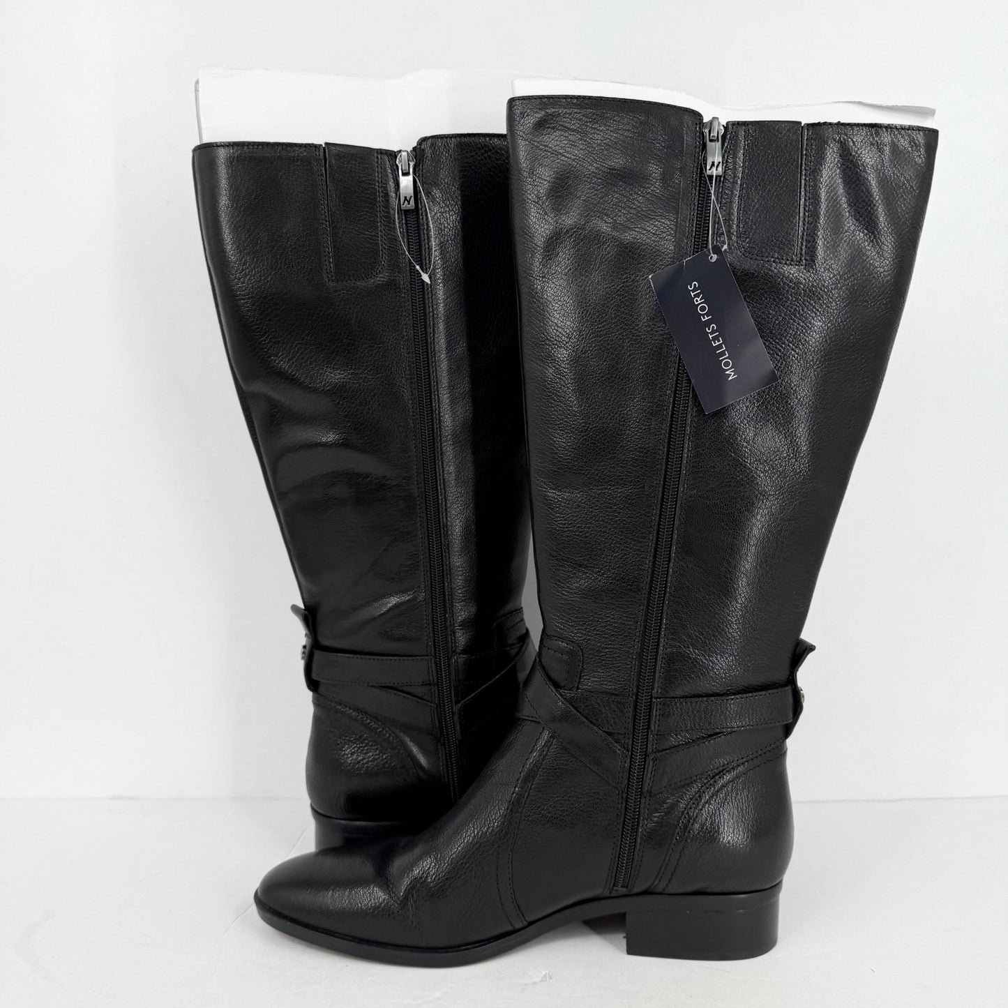 Naturalizer Womens Rena2 Wide Calf Boots US 11 Wide EU 42 Black Leather
