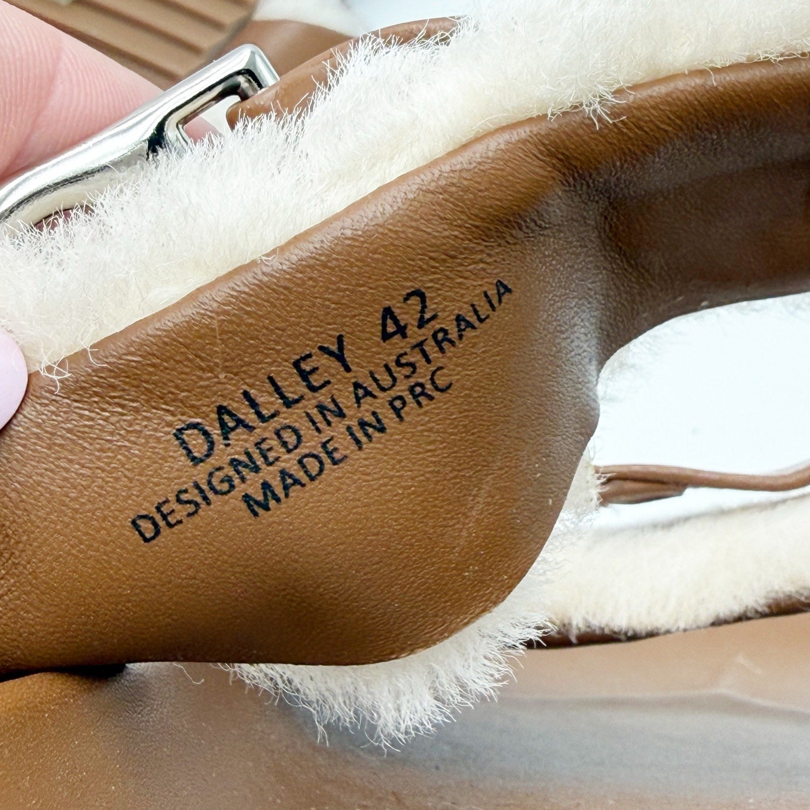 Senso Womens Dalley Slide Sandals EU 42 US 12 M Brown Leather Shearling NWOB