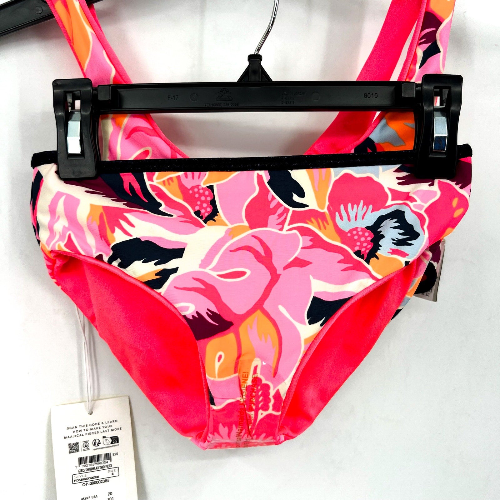 MAAJI Girl's Reversible Retro Bikini Two Piece Set Size 8 Pink Multi Printed NWT