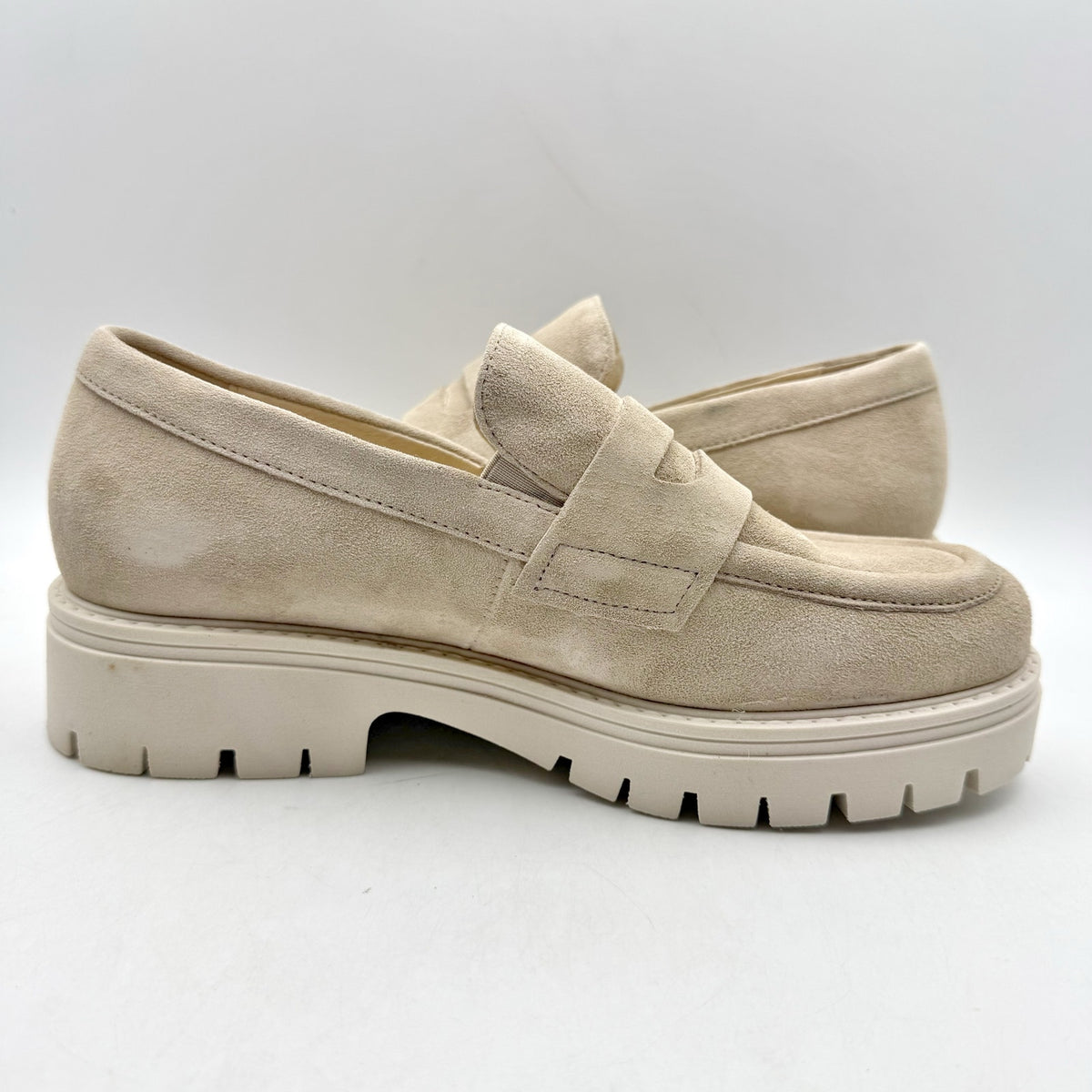 Gabor Womens 22.453 Platform Loafers UK 4 US 6.5 Beige Suede NWOB