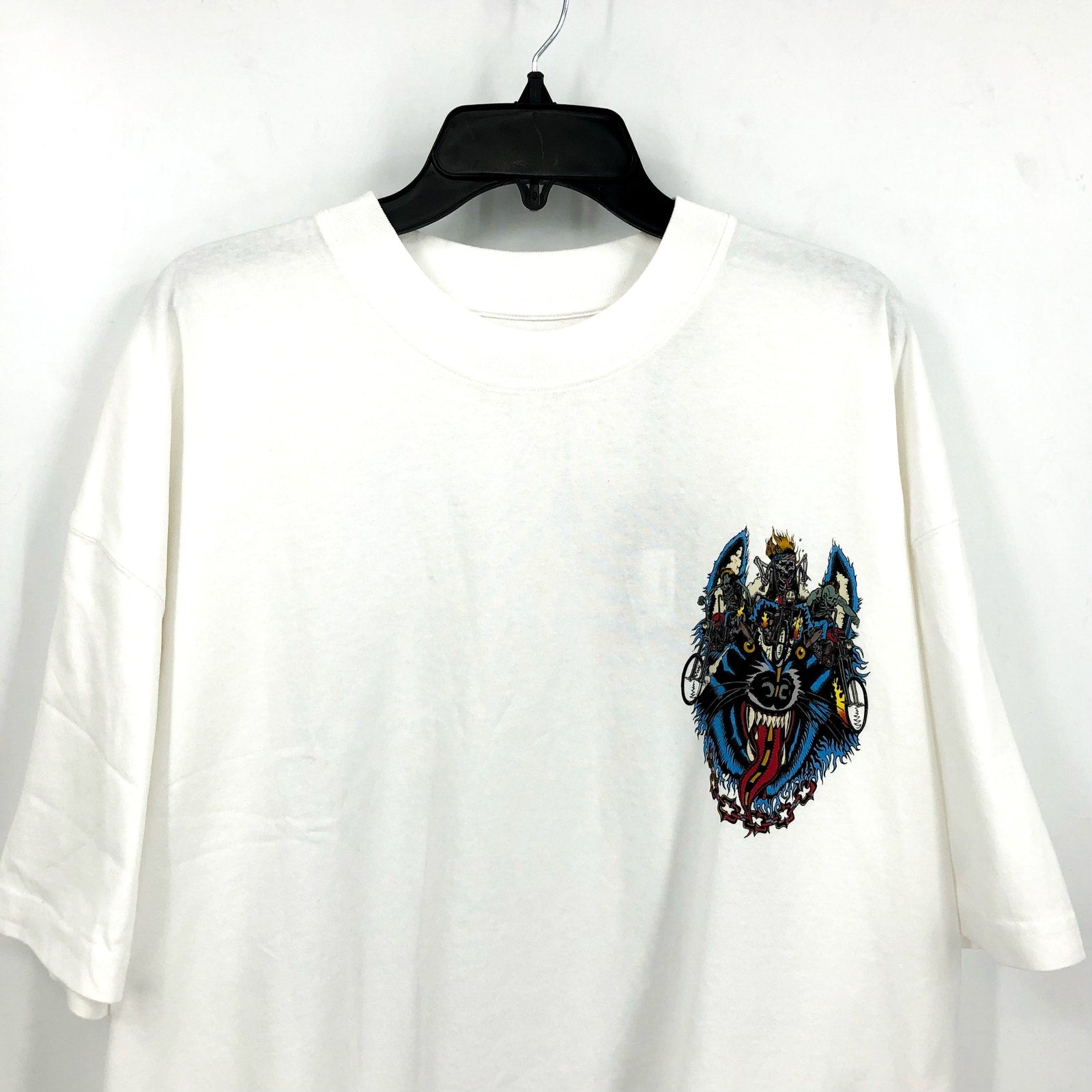 ALLSAINTS Men's Howlride Crew T-Shirt XL Optic White Short Sleeve Graphic NWT