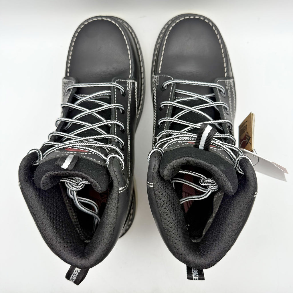 AVENGER Mens Wedge Moc Carbon Safety Toe Work Boots 7 Wide Black Leather WP NIB