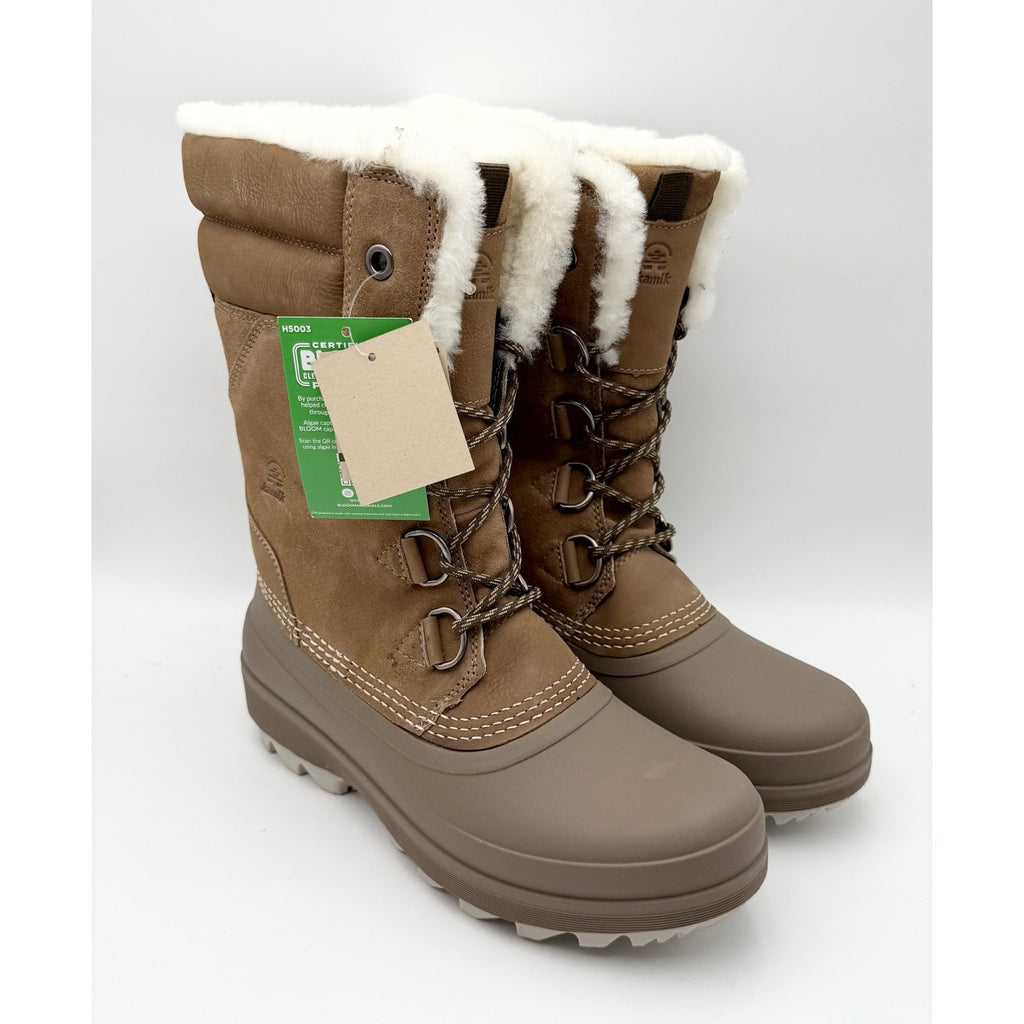 Kamik Women Lauren 11.5" Winter Boots US 10 Brown Leather WP Insulated NWOB