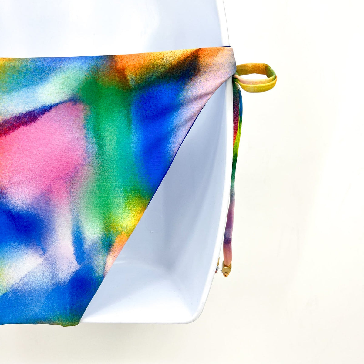 BECCA Women's Paper Mache Reversible Tie Side Bikini Bottom Small Rainbow NWT