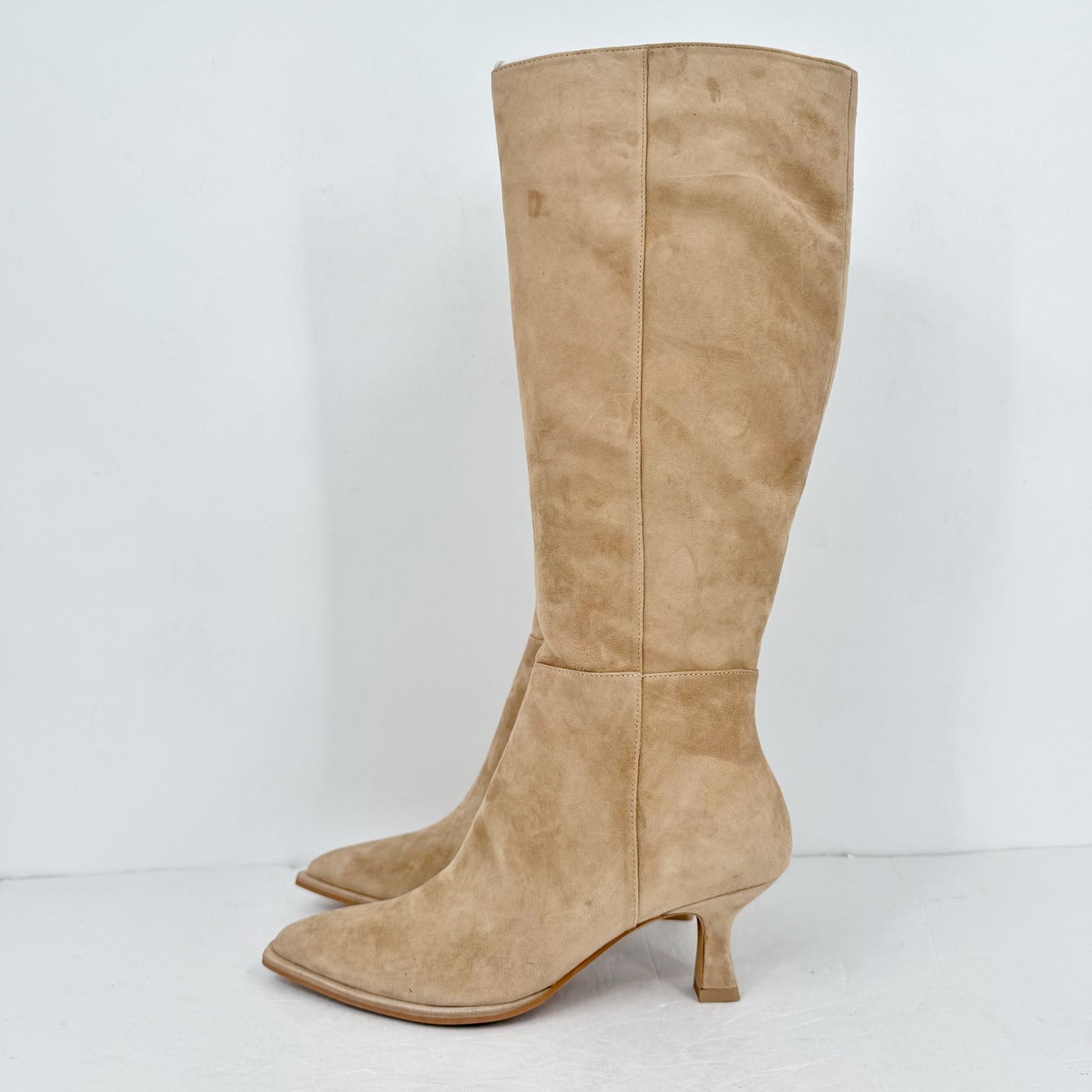 Dolce Vita Womens Auggie Knee High Heeled Boots US 8 M Tan Camel Leather NIB