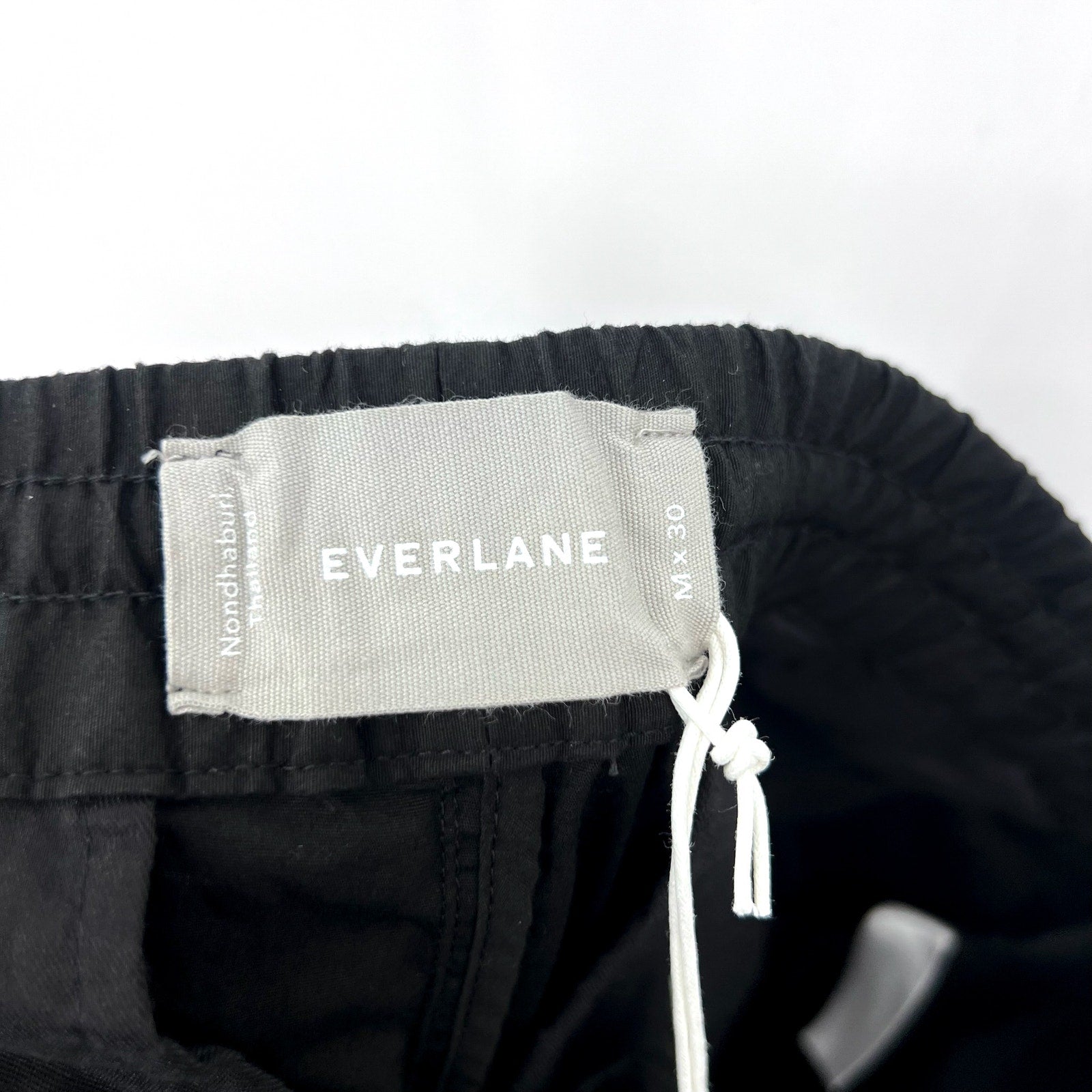 A9013. EVERLANE- MENS MEDIUM- Casual Pants Medium X 30 Black Cotton Twill Pull-on NWT