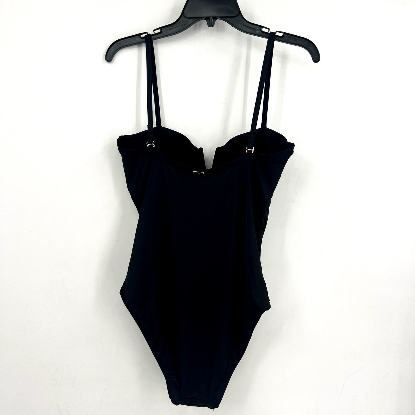 LAUREN RALPH LAUREN Solids V Wire One Piece Swimsuit Size 8 Black NWT