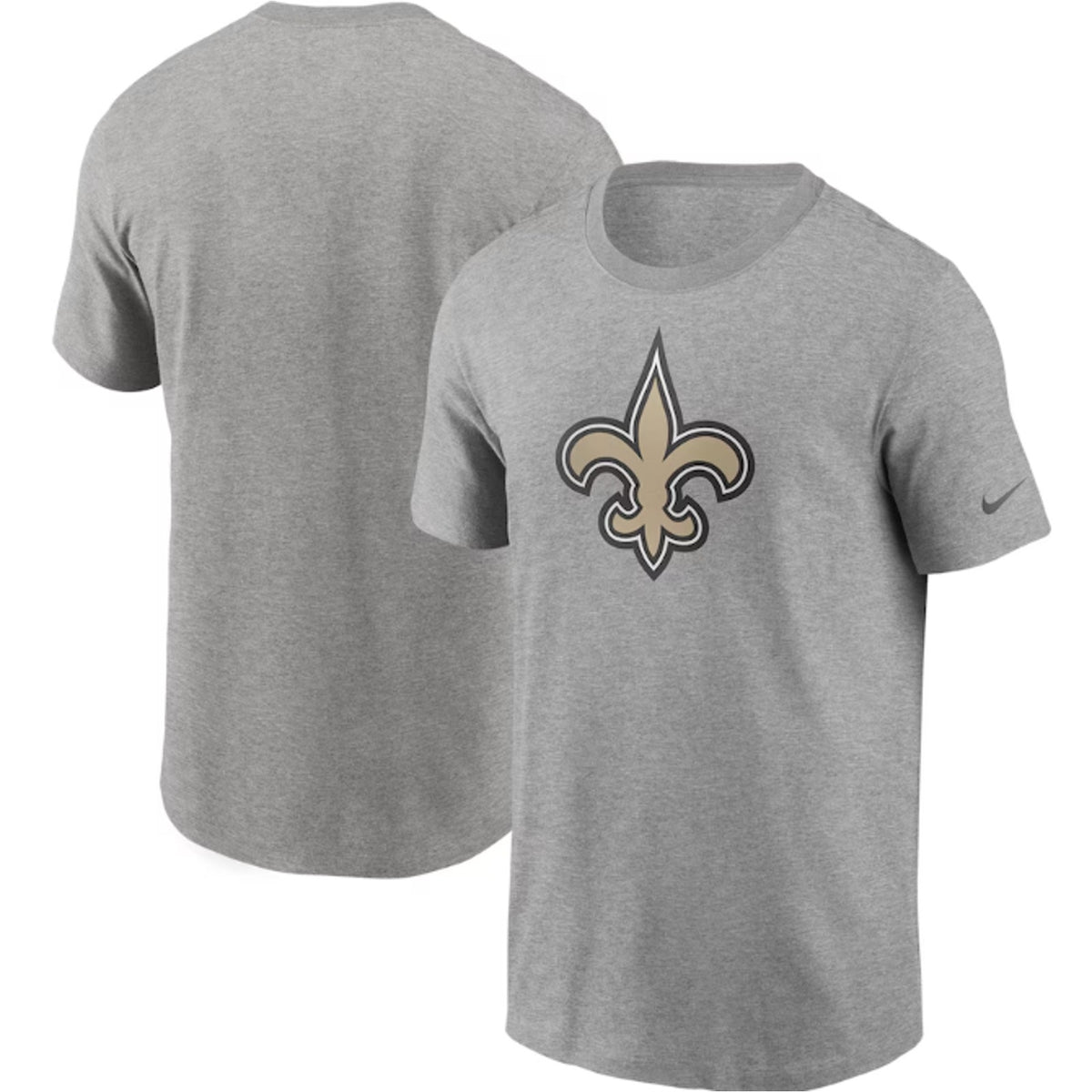 NIKE Mens New Orleans Saints Logo T-Shirt Medium Heather Grey Short Sleeve NWT
