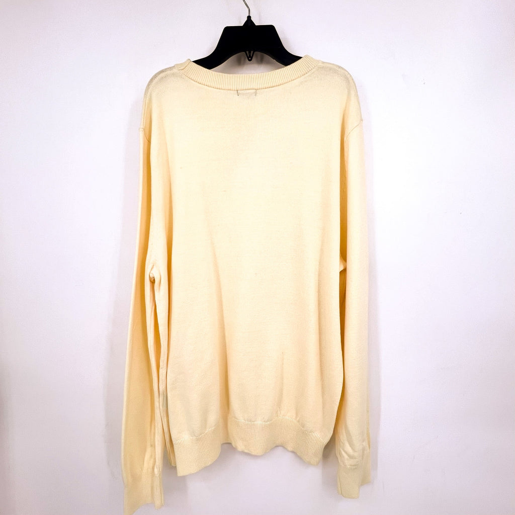 JEFF CLOTHING Mens Lightweight Crew Neck Sweater XXL Yellow Cotton Blend NWT