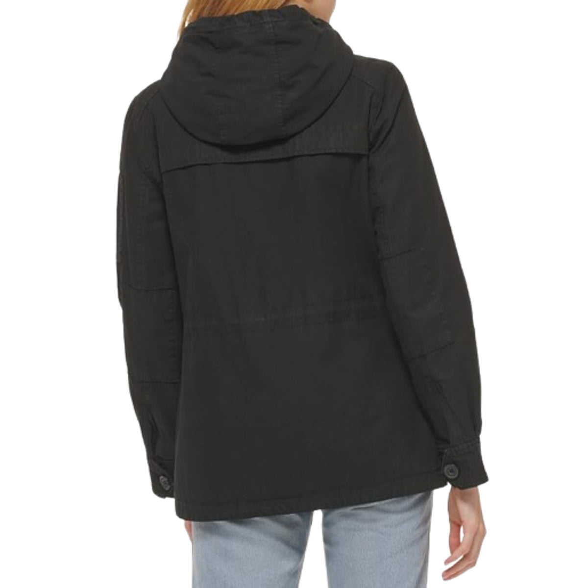 LEVI'S Womens Hooded Field Jacket XL Black Cotton Four Pocket NWT