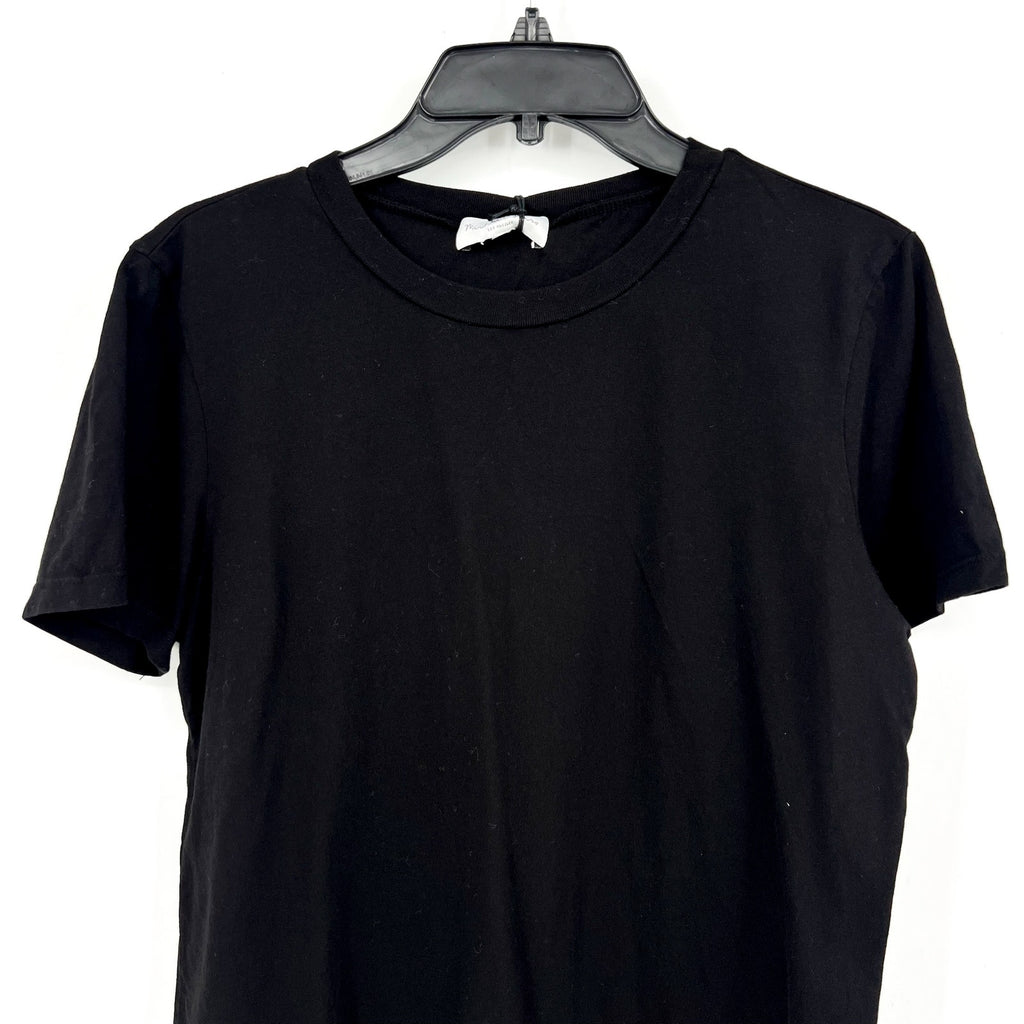 MICHAEL STARS Women's Becca Crew Neck Tee Small Black Cotton Short Sleeve NWT