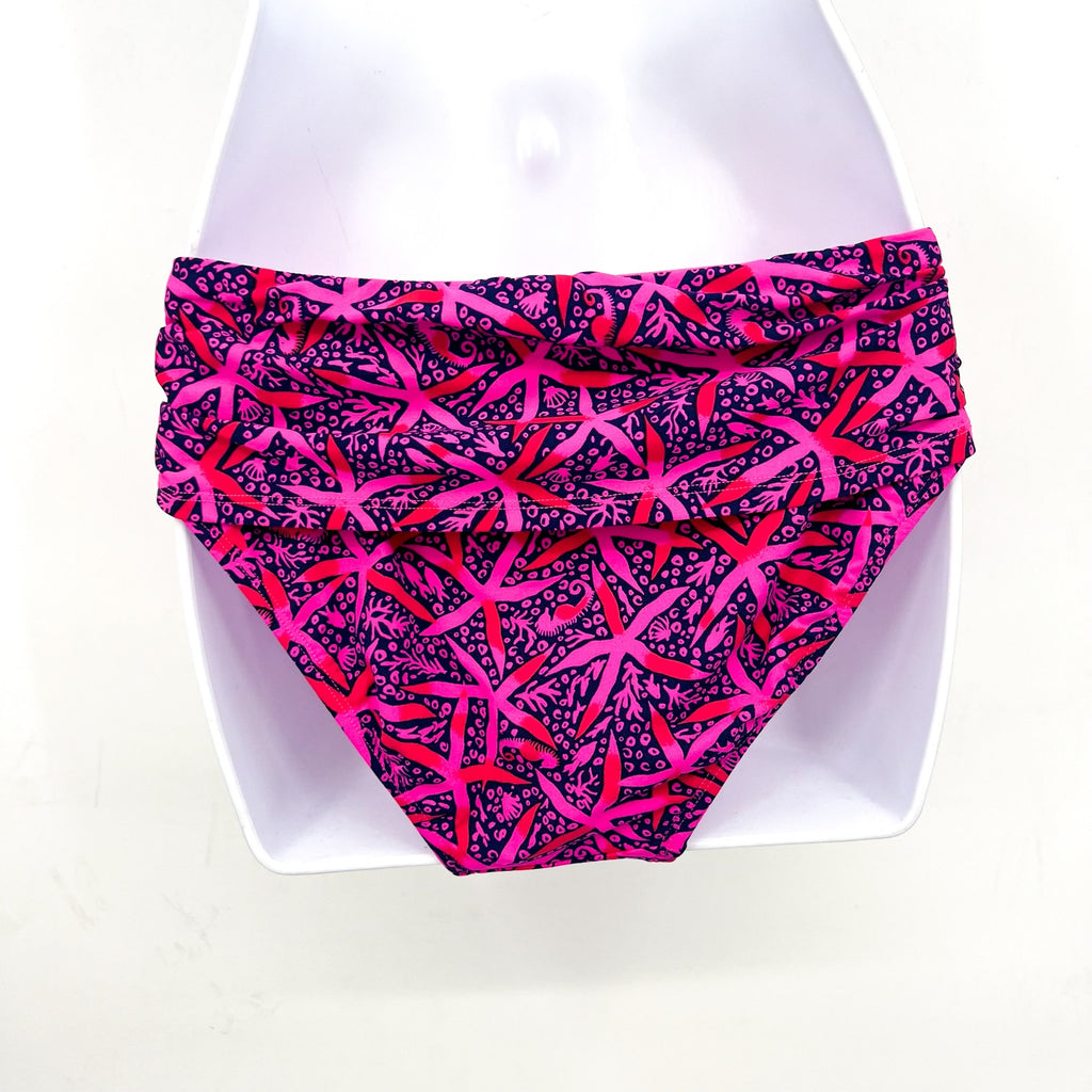 LILLY PULITZER Lagoon Hipster Bikini Bottom Size 6 Passion Fruit Pink Star NWT