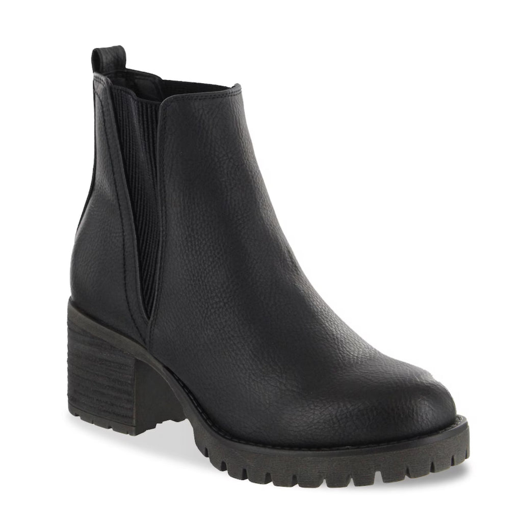 MIA Women's Jody Chelsea Boots Size 9 Medium Black Vegan Leather Lug Sole NIB