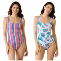 TOMMY BAHAMA Island Cays Oasis One-Piece Swimsuit Size 12 Pink Reversible NWT