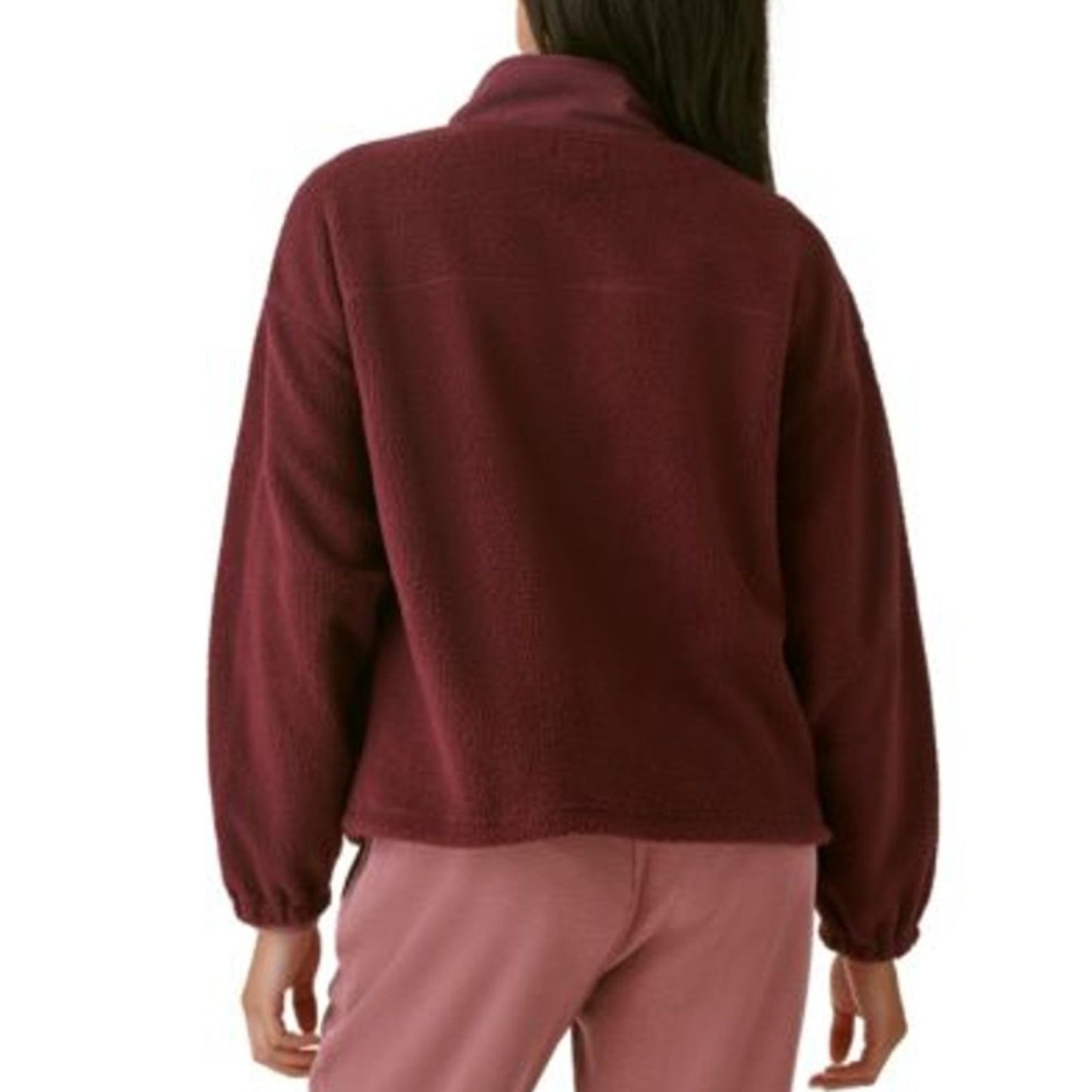 BASS OUTDOOR Coastal Sherpa Jacket XS Purple Fig Full-Zip Drawstring-Waist NWT