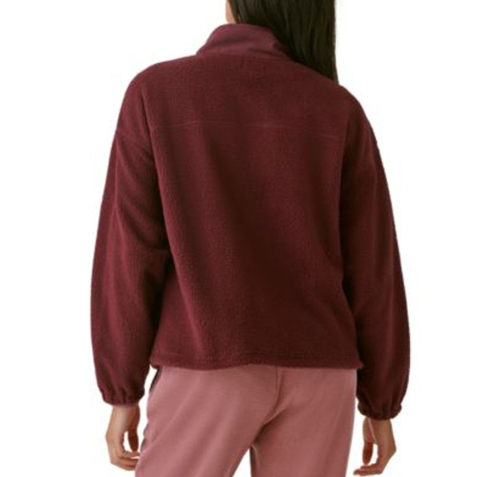 BASS OUTDOOR Coastal Sherpa Jacket XS Purple Fig Full-Zip Drawstring-Waist NWT