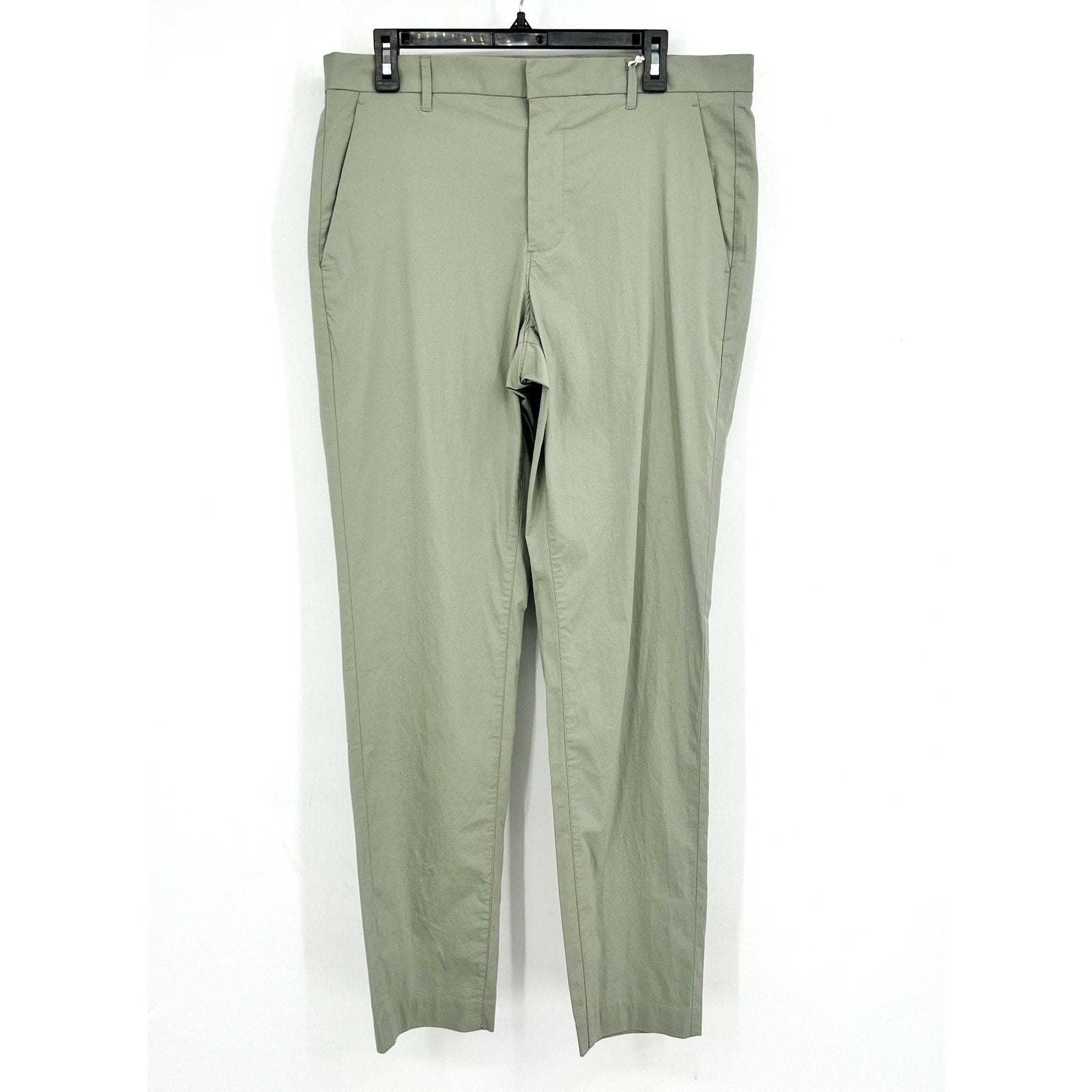 EVERLANE Mens Air Chino Pant 33x32 Sage Green Stretch Cotton Poplin Slim Fit NWT