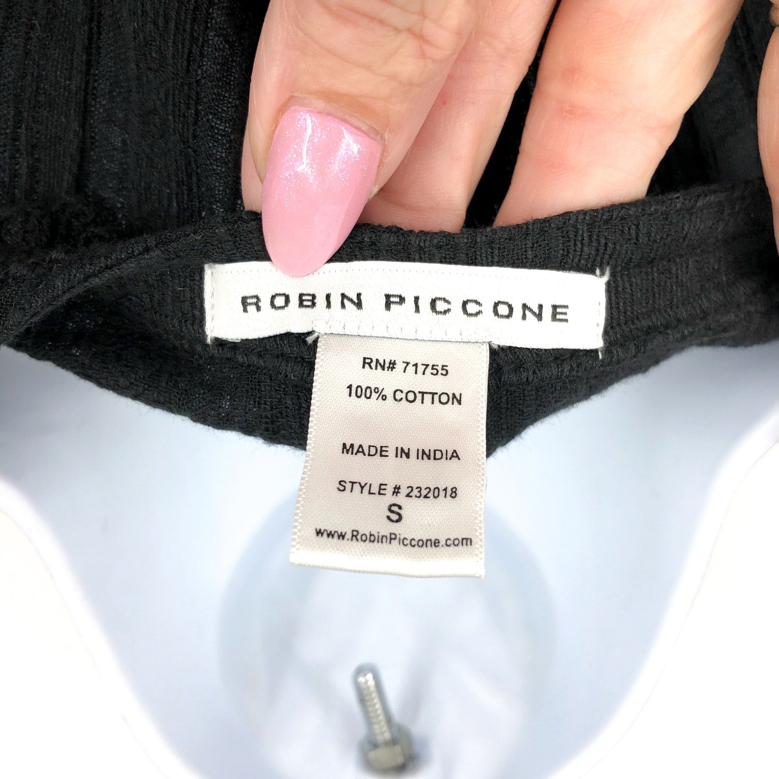 ROBIN PICCONE Women's Jo Tunic Cover Up Small Black 3/4 Sleeves Lace Vneck NWOT