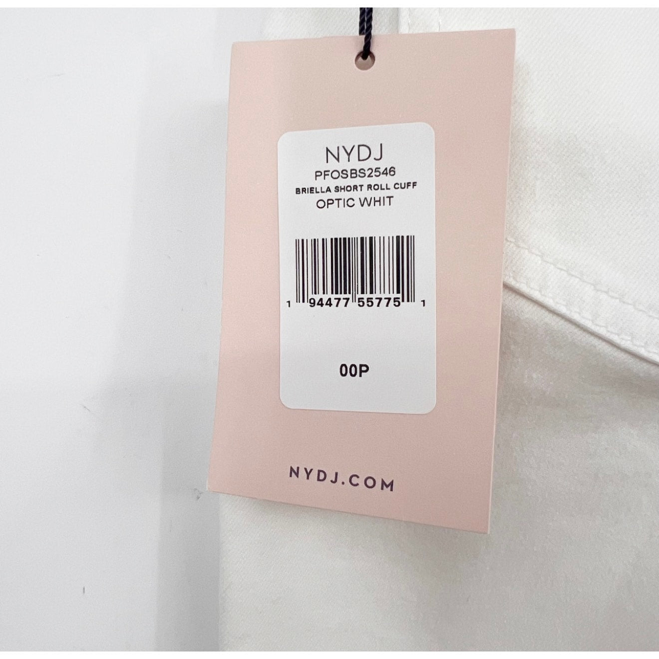 NYDJ Womens's Briella Denim Shorts Size 00 Petite Optic White Cuffs Bermuda NWT