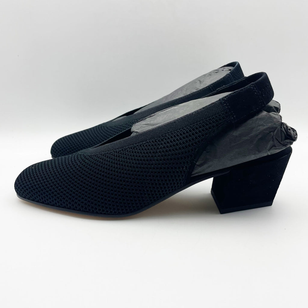 Eileen Fisher Womens Vasa Heels US 10 EU 40.5 Black Slingback Leather NIB