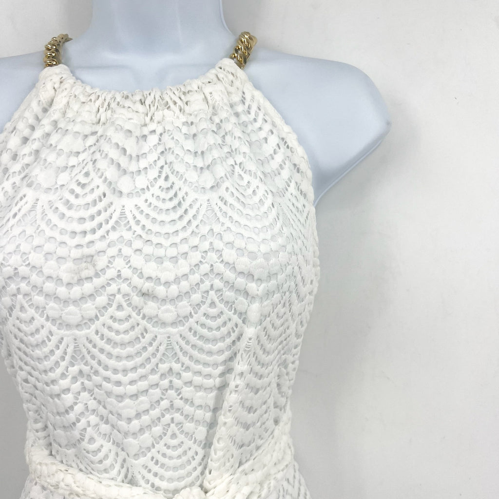 LILLY PULITZER Bingham Lace Midi Dress XS Resort White Scalloped Shell NWT