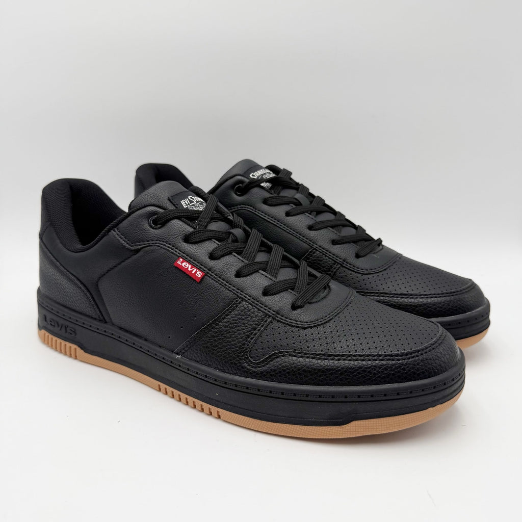 LEVIS Mens Drive Lo Casual Sneakers Size 12 EU 46 Black Faux Leather NIB