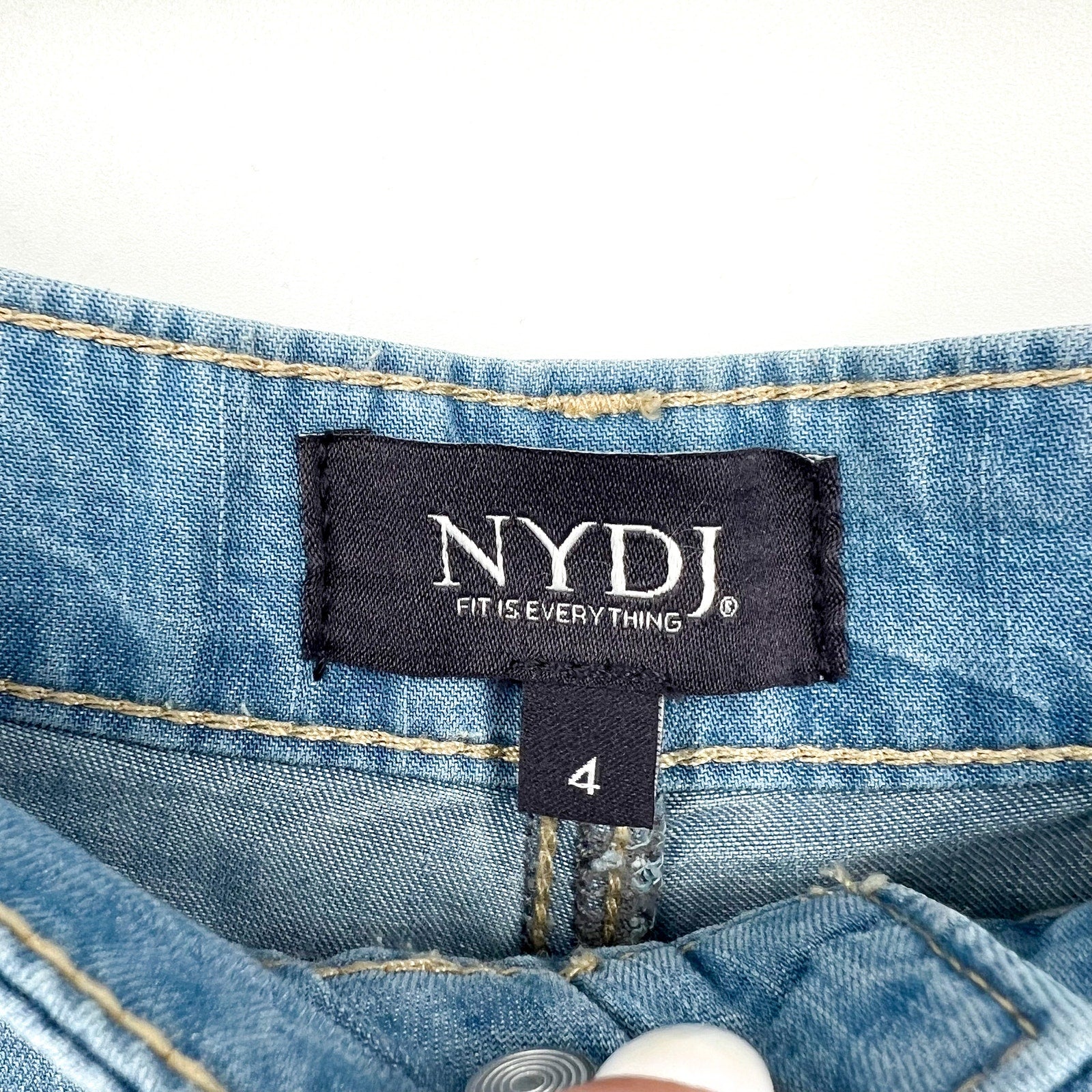 NYDJ Womens Whitney Pleated Trousers Pants Size 4 Blue Canary Beach Wide Leg NWT