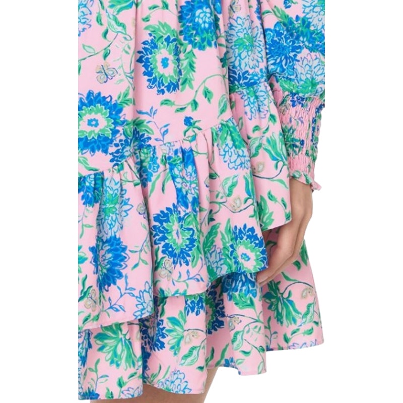 LILLY PULITZER Cristiana Fit and Flare Dress Size 2 Conch Shell Pink Blue NWT