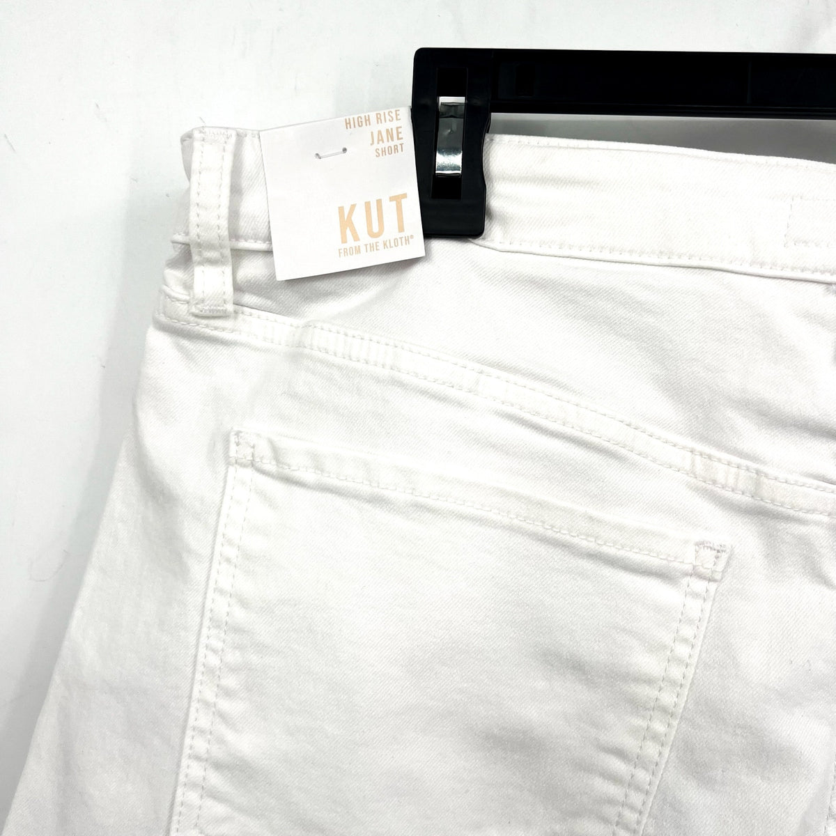 KUT FROM THE KLOTH Jane Cuff Denim Shorts Size 12 Optic White High Waist NWT