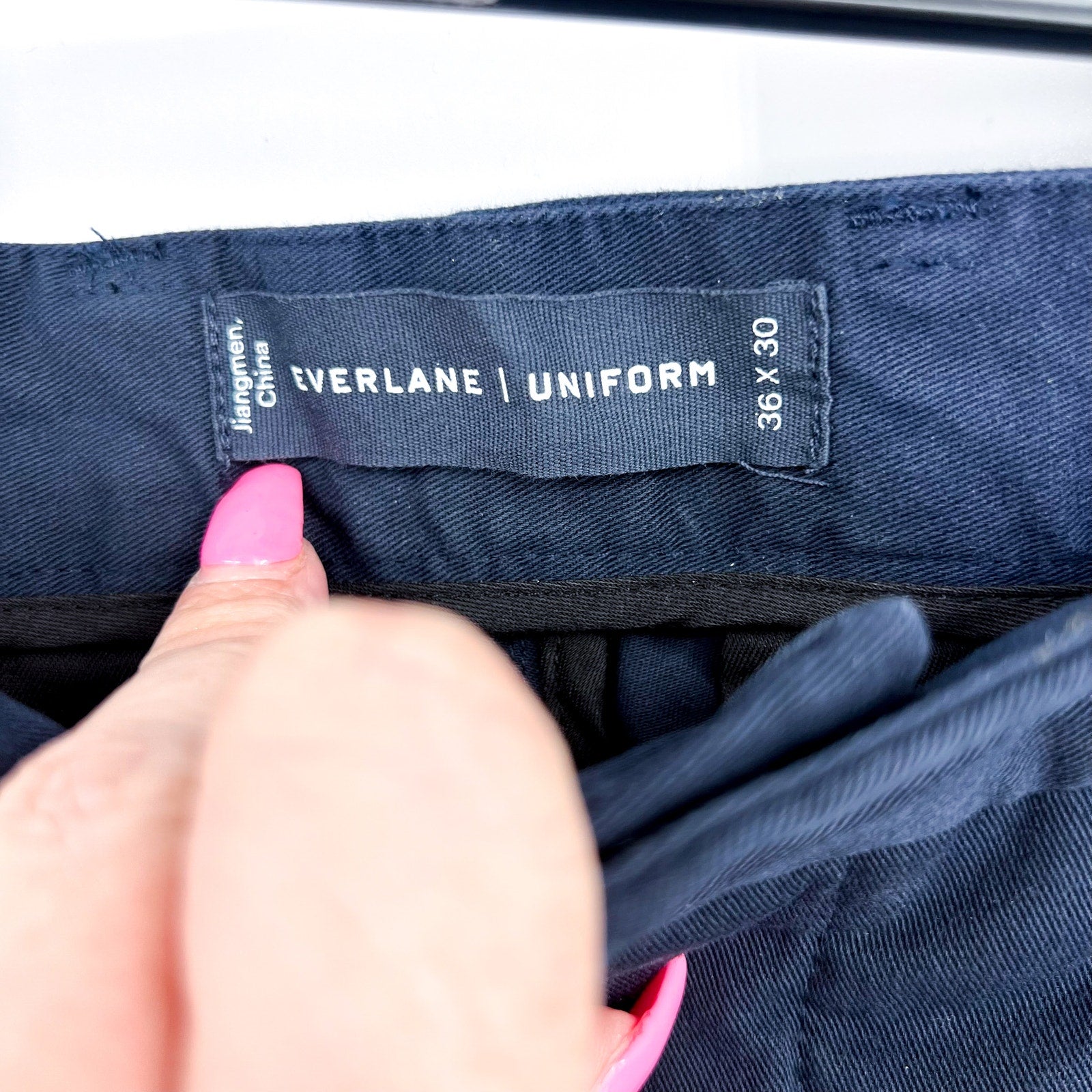 EVERLANE Men's Uniform Performance Chino 36x30 Navy Blue Slim Fit Pants NWT