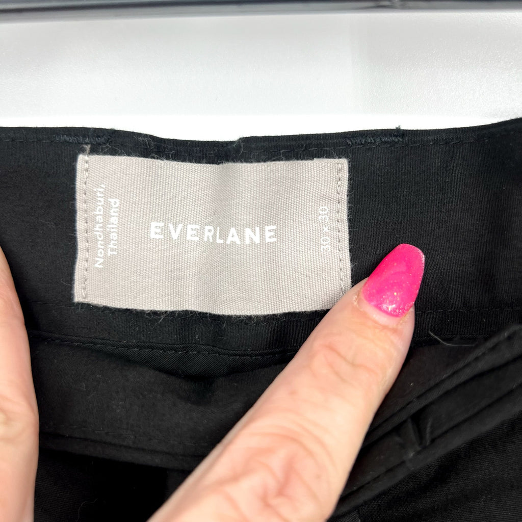 EVERLANE Mens The Air Chino Pants 30x30 Black Stretch Cotton Poplin Slim Fit NWT