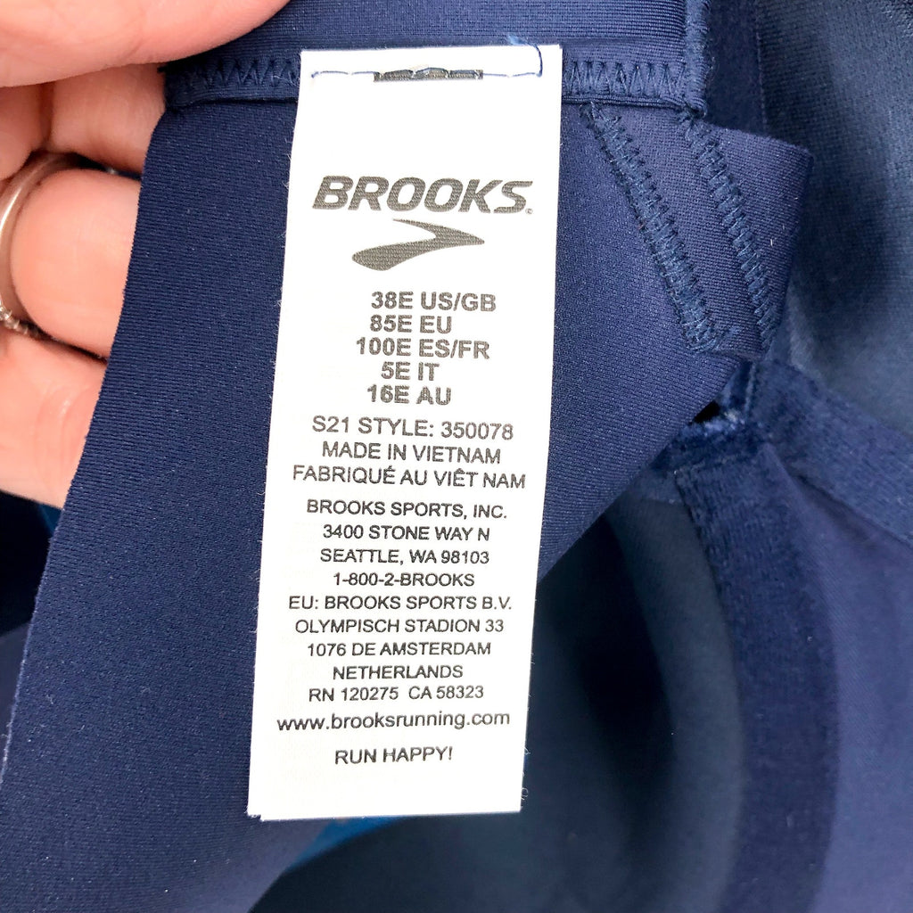 BROOKS Women's Dare Underwire Run Bra Size 38 E DD Navy Blue High Support NWT