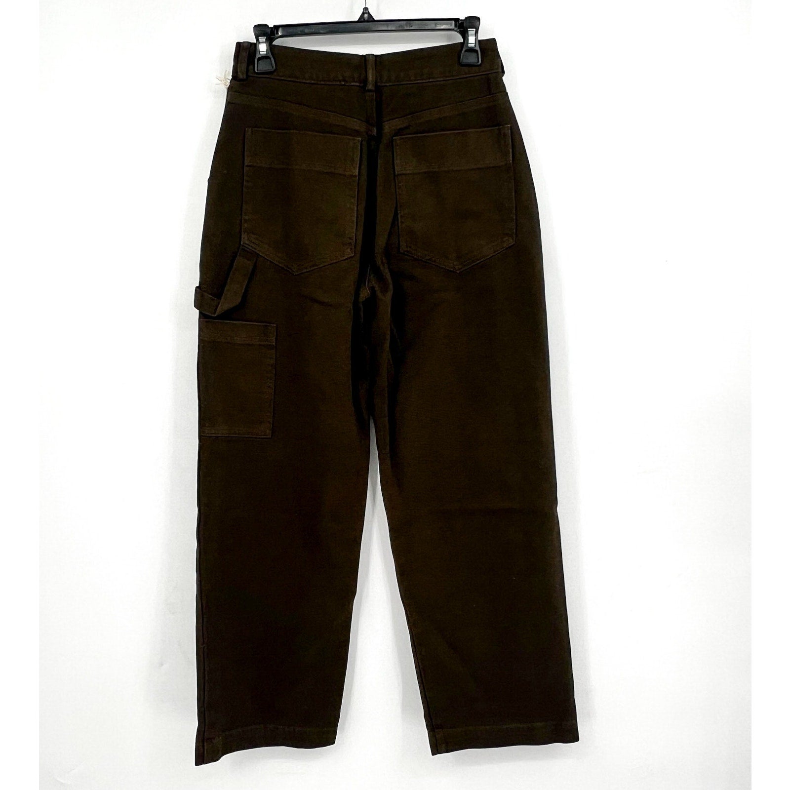 LACAUSA Women's Aiden Trouser Jeans Size 4 Green Brown Nori Mid Rise NWT