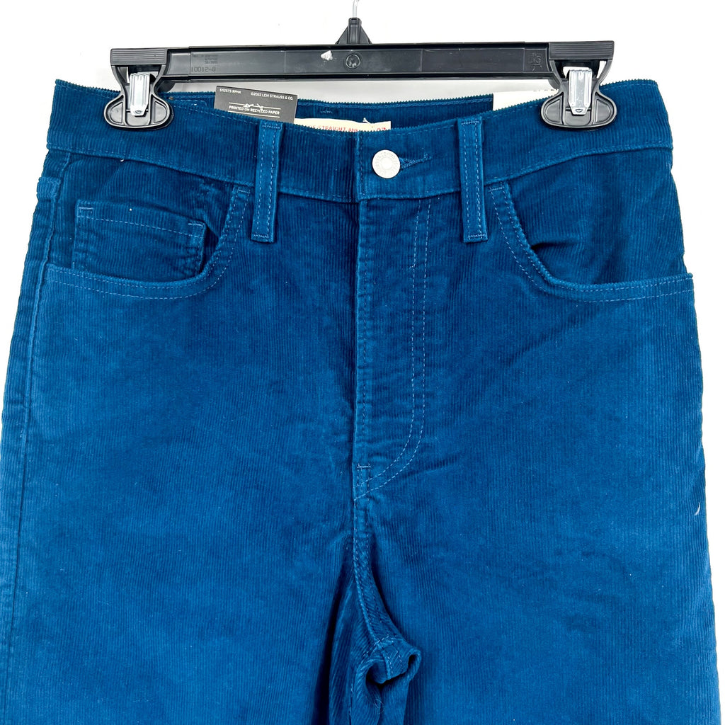 LEVI'S Women's Ribcage Ankle Corduroy Pants 27x27 US 4 Blue Straight  NWT