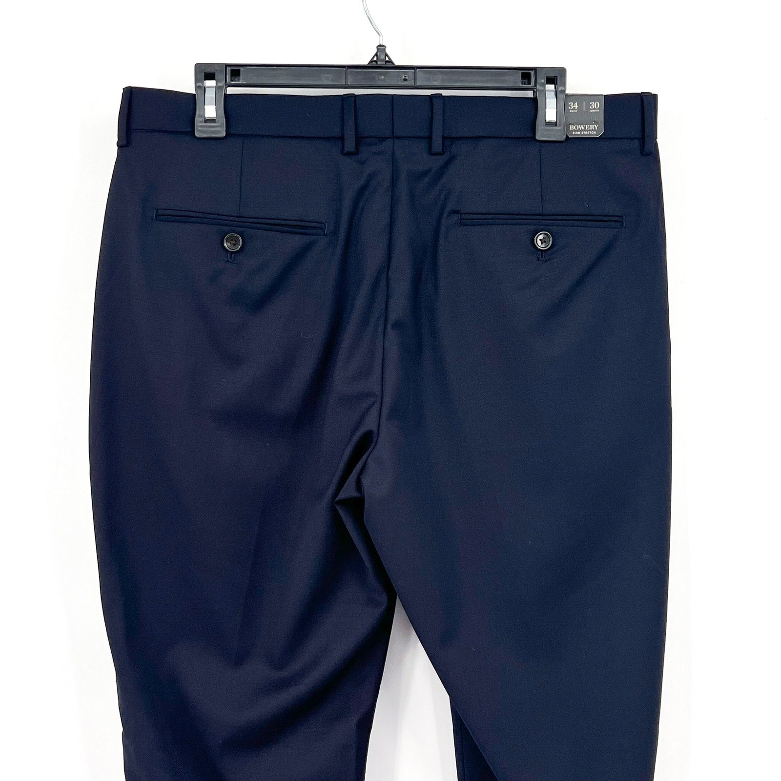 J.CREW Men's Bowery Slim-fit Pants 34x30 Cadet Navy Blue Wool Blend J6061 NWT