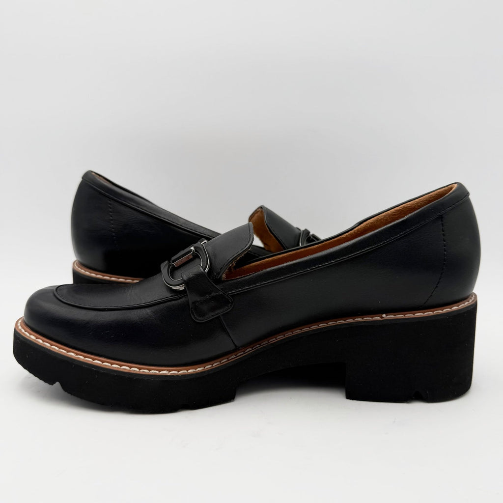 Naturalizer Womens Corrine Bit Platform Loafers Size 10 EU 41 Black NWOB