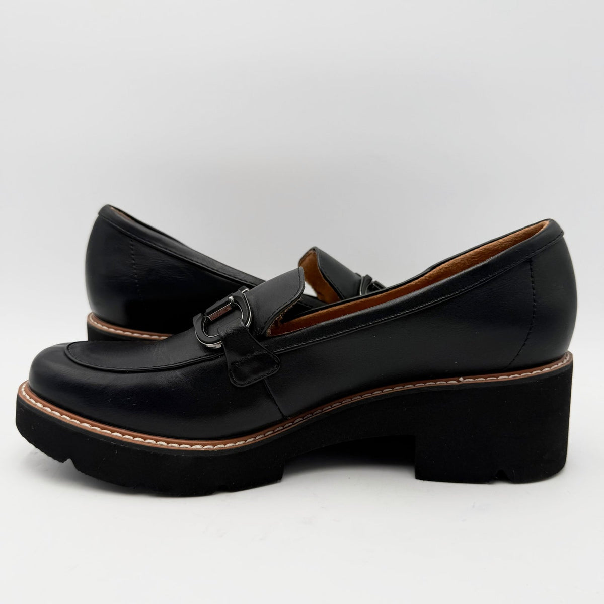 Naturalizer Womens Corrine Bit Platform Loafers Size 10 EU 41 Black NWOB