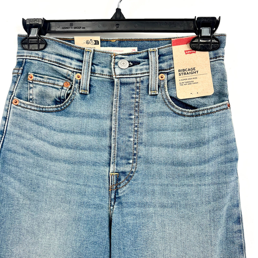 Levi's Womens Ribcage Straight Jeans 25x32 0 Blue Ringing Bells 79078-0017 NWT