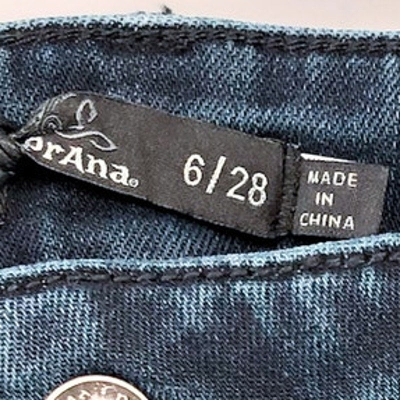 PRANA Womens Buxton Jeans Size 6 28x27 Deep Blue Stretch Mid-Rise Boyfriend NWT